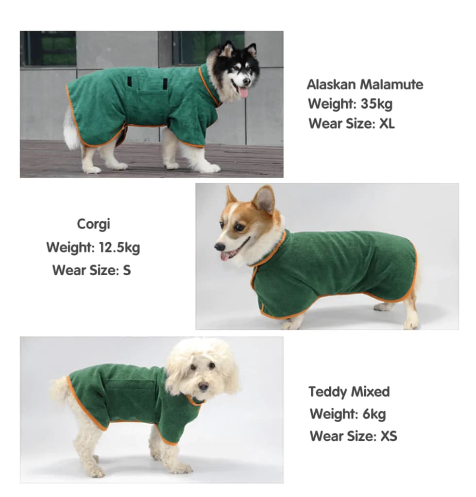 Absorbent Dog Bathrobe